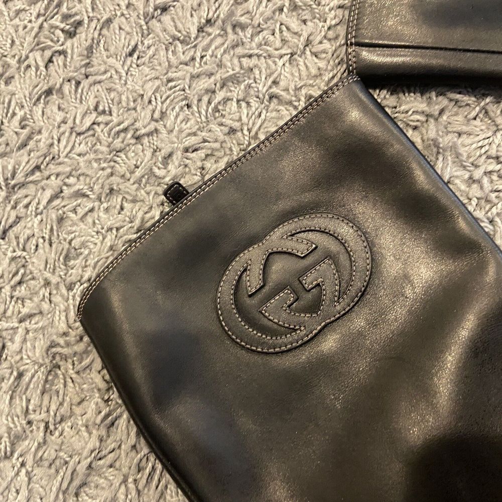 GUCCI Interlocking G Logo Leather Tall Boots Size 9.5 B - Picture 8 of 16